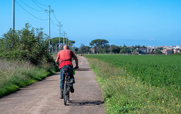 Tracciato dell'Asse degli Acquedotti, tratto della ciclabile in prossimità della Collina del Quadraro