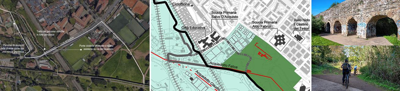 Stralcio del tracciato dell'Asse degli Acquedotti